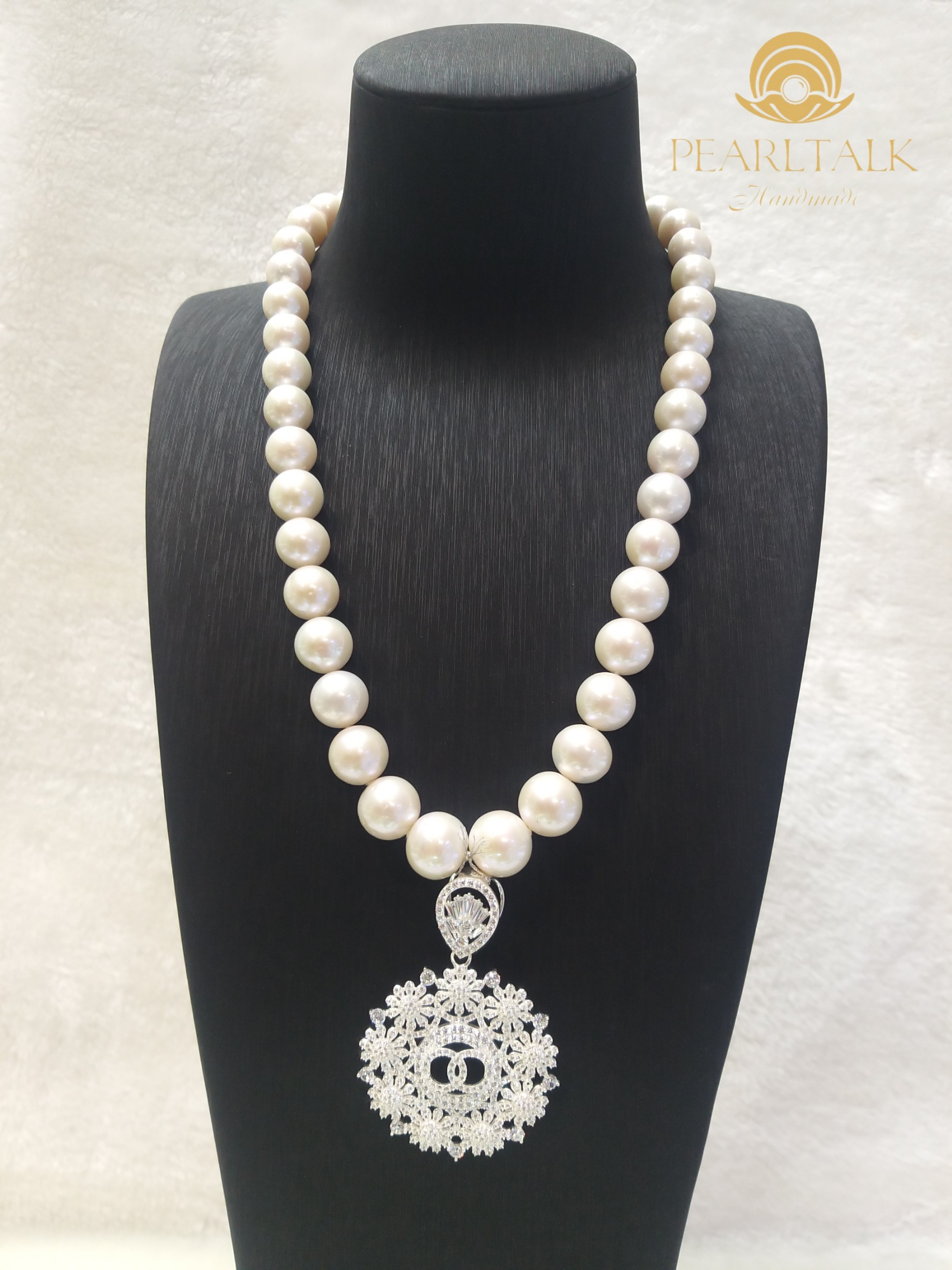 CHUỖI NGỌC TRAI TRẮNG SILVER 12mm